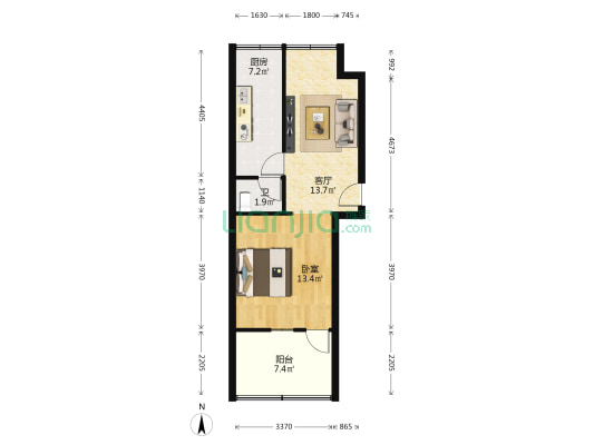 大营路175号 1室1厅1卫 48平方