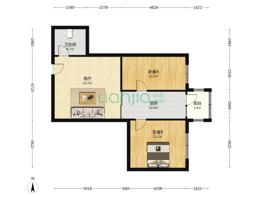 通顺街 2室1厅1卫 109平方