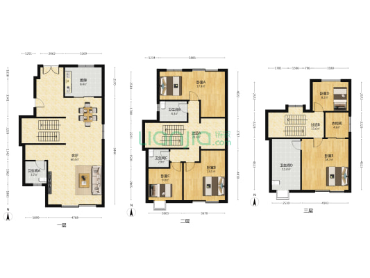 合景誉山国际二区 5室1厅4卫 247平方