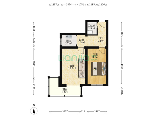 迎风五里 1室1厅1卫 57平方