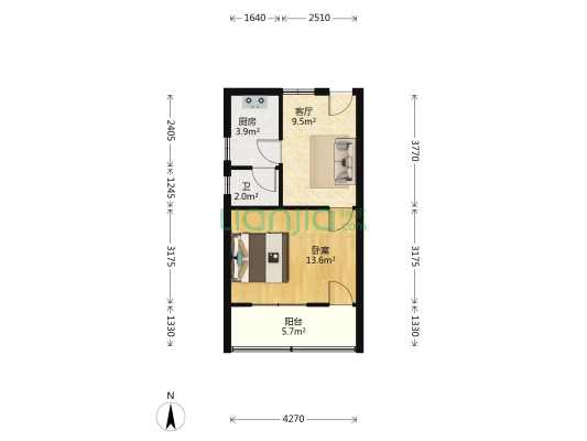 南湖路宿舍 1室1厅1卫 42平方