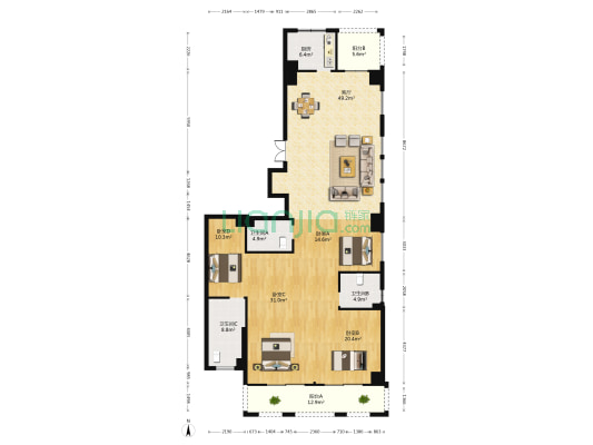万城一品公馆 4室1厅3卫 209平方
