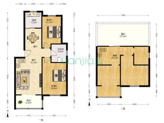 馨乐园 2室1厅1卫 145平方