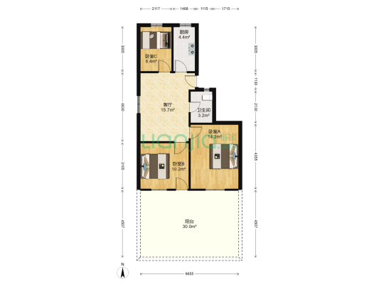 小木梳巷散盘 3室1厅1卫 71平方