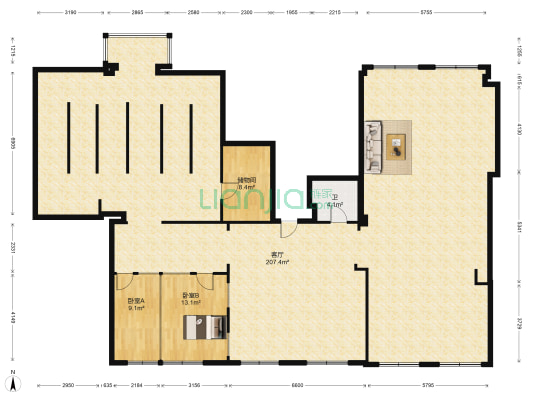 西安花园三期 2室1厅1卫 392平方