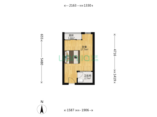 颐兴公寓 1室0厅1卫 32平方