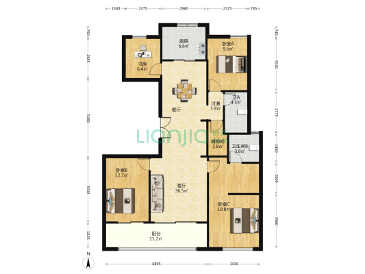 滨江·誉品 4室1厅2卫 150平方