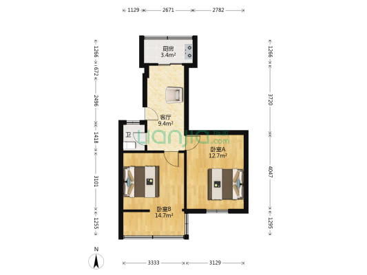 革新社区 2室1厅1卫 49平方