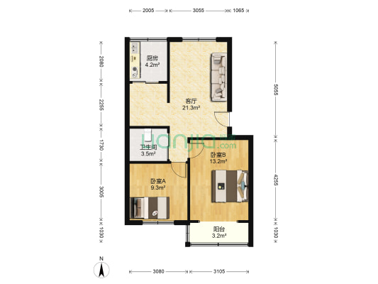 柴校坊 2室1厅1卫 67平方