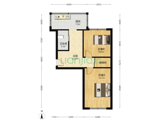 省委宿舍(康平街) 2室0厅1卫 70平方
