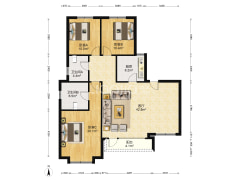 低密度 大面宽洋房三居 客厅卧室朝阳 户型很方正-涿州高铁新干线户型图