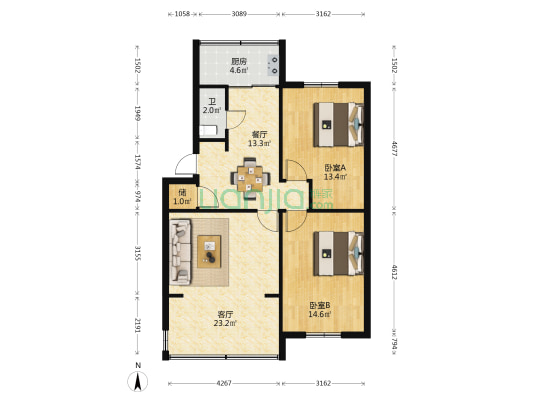 翠湖南路138号 2室2厅1卫 67平方