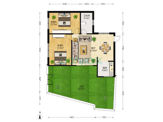 云南大学地藏寺巷 2室1厅1卫 67平方