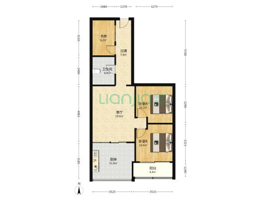 长运大厦 3室1厅1卫 96平方