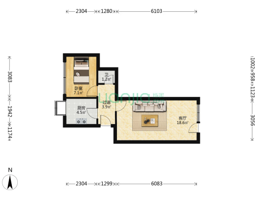 甘肃省科学器材家属院 1室1厅1卫 44平方