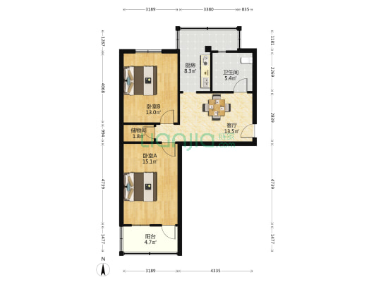 永泰里 2室1厅1卫 70平方