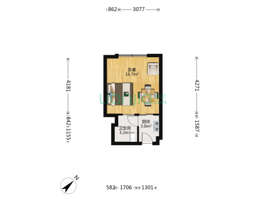 尚上园 1室0厅1卫 40平方