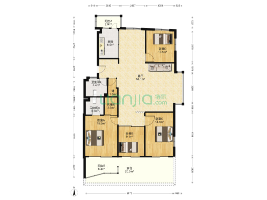 凯祥花苑 4室1厅2卫 157平方