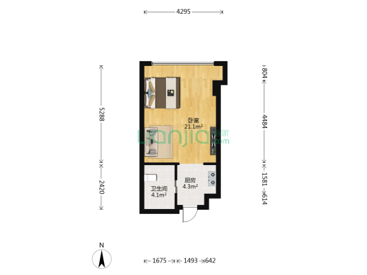 盛世公馆 1室0厅1卫 46平方