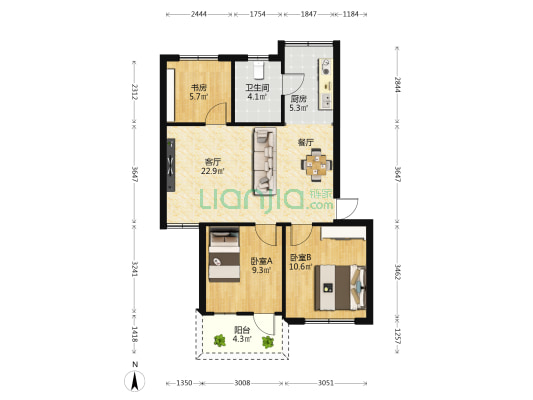 广西电力安装有限公司小区 3室1厅1卫 70平方