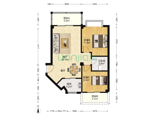 海福广场小区 2室1厅1卫 79平方