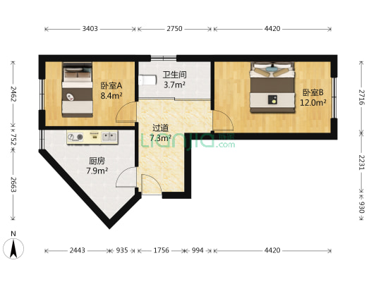 中环西街回迁楼 2室0厅1卫 58平方