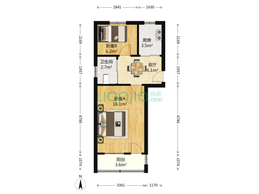 新元新村 2室1厅1卫 49平方