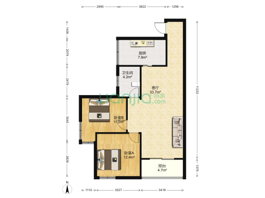 青扬十街 2室1厅1卫 93平方