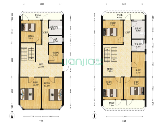 北辰花园 7室1厅4卫 182平方