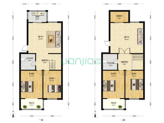 政通小区 4室2厅2卫 185平方