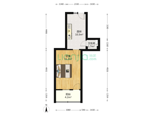 金丝桥路十号 1室0厅1卫 38平方