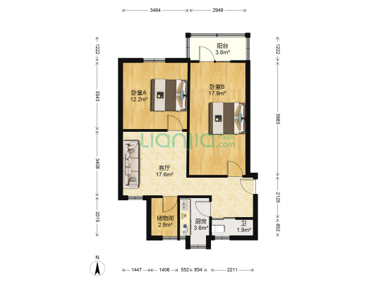 惠济社区(江岸) 2室1厅1卫 70平方
