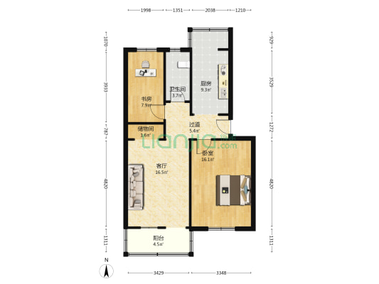桐城南路382 2室1厅1卫 75平方