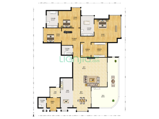 中铁凤凰谷 4室2厅4卫 367平方