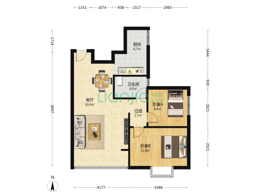 产业大道350号 2室1厅1卫 82平方