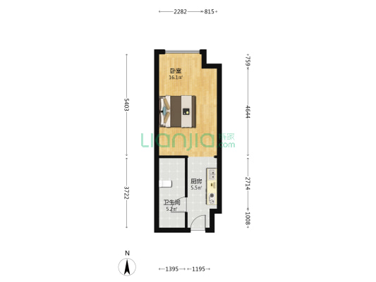 华润置地中心 1室0厅1卫 47平方