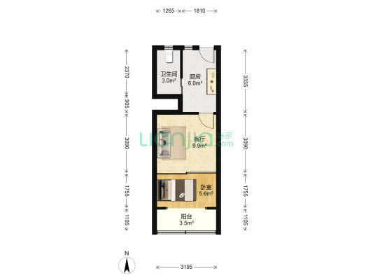 信仪新村 1室1厅1卫 33平方