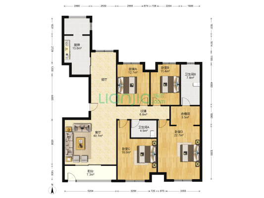 久隆澜桥 4室1厅2卫 187平方