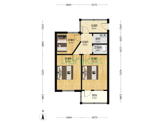 转塘里街大楼 3室0厅1卫 52平方
