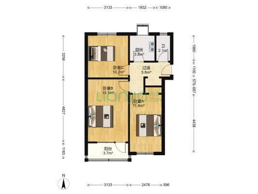 交校路14 3室0厅1卫 64平方