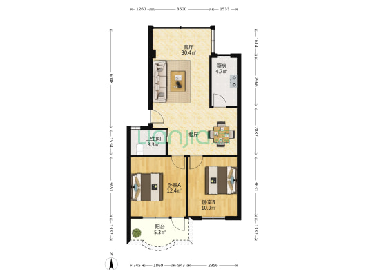 乌石浦新村 2室1厅1卫 78平方