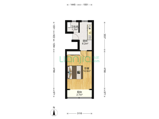 延吉东路5弄 1室0厅1卫 31平方
