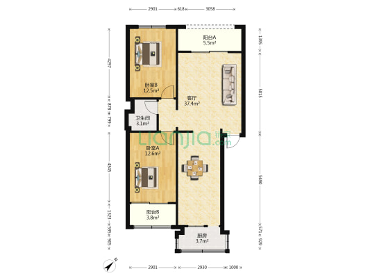 安得园小区 2室1厅1卫 98平方