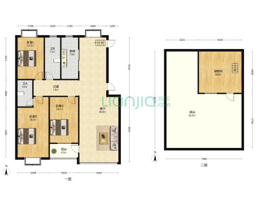 烟校家属院 3室1厅2卫 151平方
