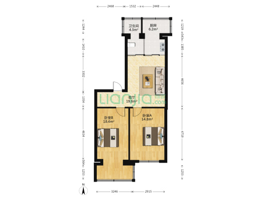 教师楼（宽城） 2室1厅1卫 75平方