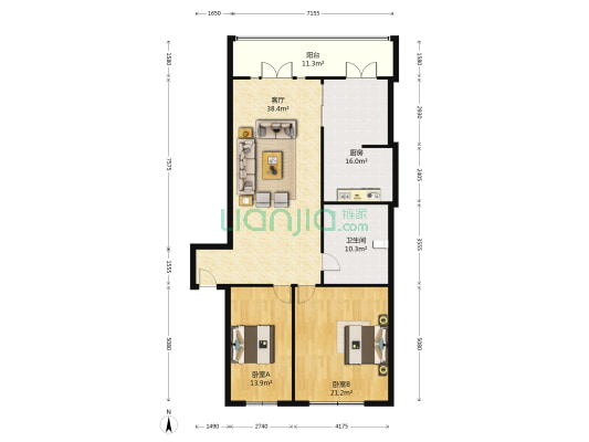 通顺小区 2室1厅1卫 131平方