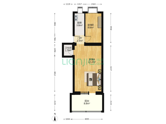 马甸西路 2室0厅1卫 50平方