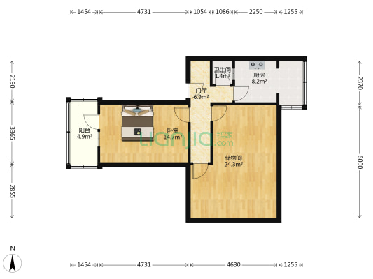 仁厚街38号 1室0厅1卫 69平方