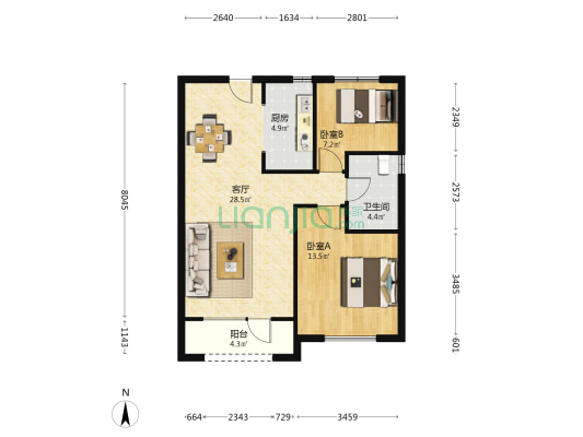碧桂园太阳城柏丽湾 2室1厅1卫 88平方