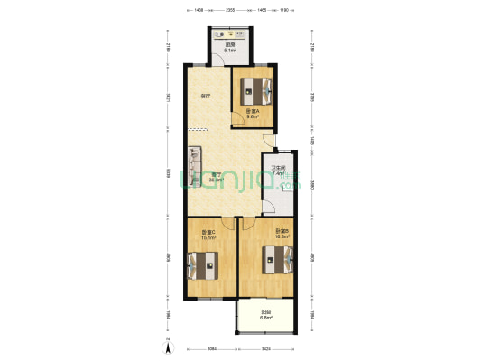 国源小区 3室1厅1卫 114平方